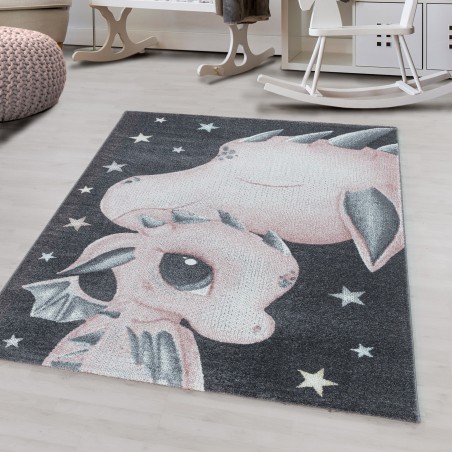 Tappeto per bambini a pelo corto design drago baby dinosauro tappeto per camera dei bambini rosa