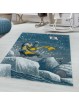 Tappeto per bambini a pelo corto design blu pinguino igloo tappeto per camera dei bambini morbido
