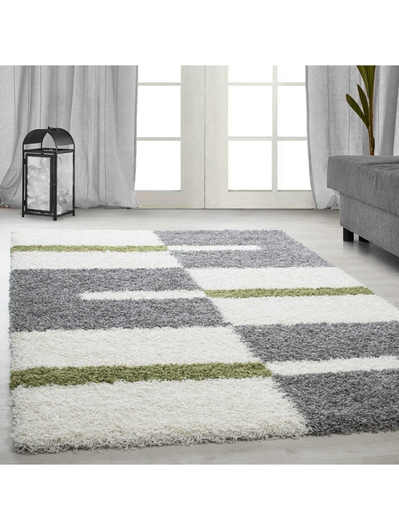 High pile long pile living room shaggy carpet pile height 3cm grey-white-green