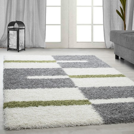 High pile long pile living room shaggy carpet pile height 3cm grey-white-green