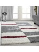 High pile long pile living room shaggy carpet pile height 3cm grey-white-red