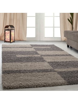Shaggy hoogpolig woonkamer goedkoop hoogpolig tapijt poolhoogte 3cm taupe-beige