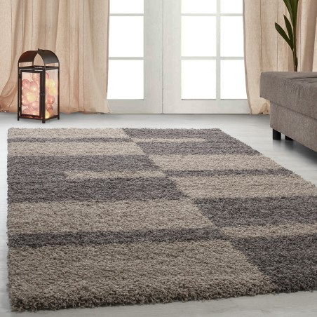 Shaggy hoogpolig woonkamer goedkoop hoogpolig tapijt poolhoogte 3cm taupe-beige