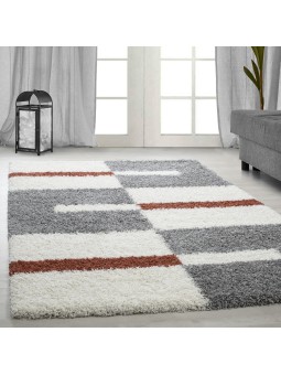 High pile long pile living room shaggy carpet pile height 3cm grey-white-terracotta