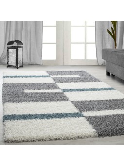 High pile long pile living room shaggy carpet pile height 3cm grey-white-turquoise