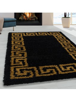 Woonkamer tapijt ontwerp hoogpolig tapijt patroon antiek grens kleur goud