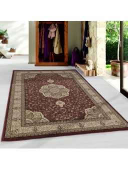 Soggiorno tappeto a pelo corto design tappeto orientale ornamenti classici bordo rosso