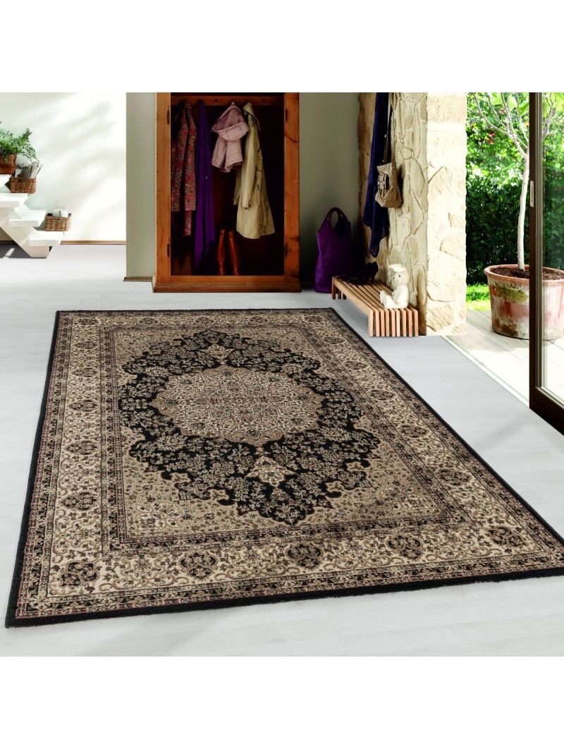 Short pile carpet classic design Orient antique Nain living room carpet black