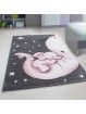 Children's carpet children's room carpet cute baby elephant star grey-white-pink