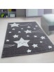 Children's carpet children's room carpet star pattern gray - white