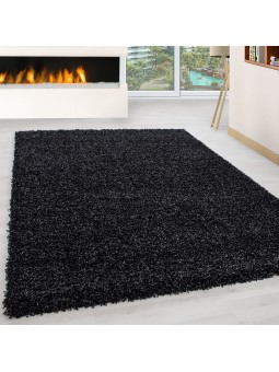 Hoogpolig, hoogpolig, hoogpolig tapijt in de woonkamer, poolhoogte 3 cm, effen antraciet