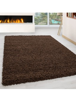 Hoogpolig, hoogpolig, hoogpolig tapijt in de woonkamer, poolhoogte 3 cm, effen bruin