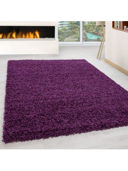 Hoogpolig, hoogpolig, hoogpolig tapijt in de woonkamer, poolhoogte 3 cm, effen paars