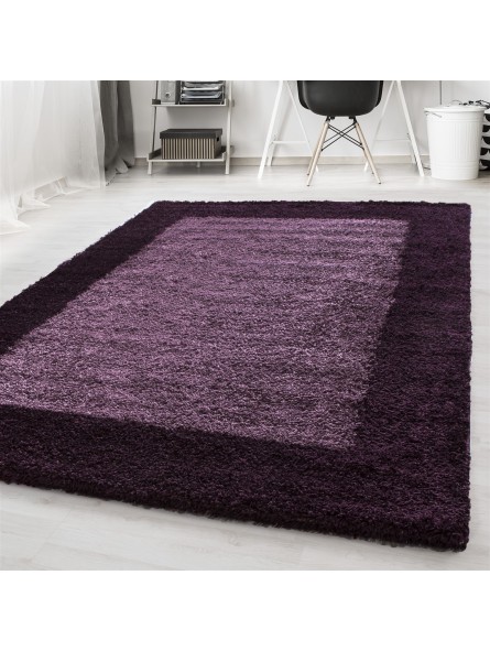 Pelo lungo, pelo lungo, tappeto shaggy per soggiorno, 2 colori, altezza pelo 3 cm, viola lilla