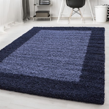 Pelo lungo, pelo lungo, tappeto shaggy per soggiorno, 2 colori, altezza pelo 3 cm, blu navy