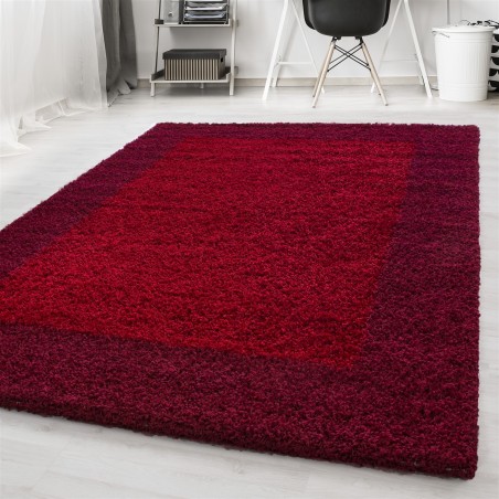 High pile long pile living room shaggy carpet 2 colors red and bordeaux
