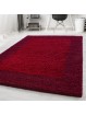 Tappeto shaggy da soggiorno a pelo lungo 2 colori rosso e bordeaux