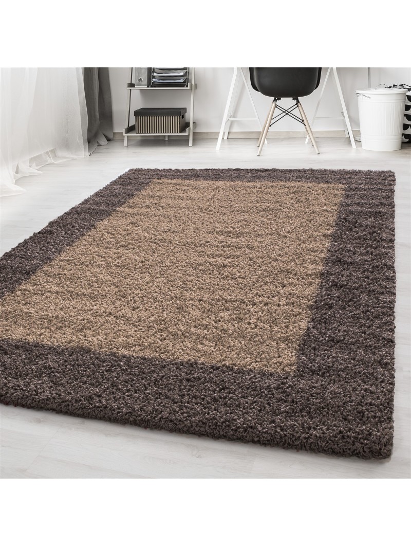 Pelo lungo, pelo lungo, tappeto shaggy per soggiorno, 2 colori, altezza pelo 3 cm, moka tortora