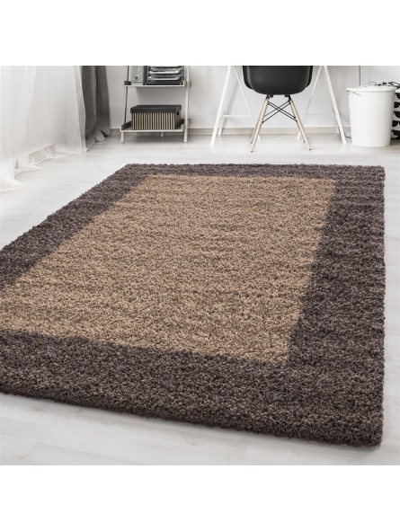 High pile, long pile, living room shaggy carpet, 2 colors, pile height 3 cm, taupe mocha