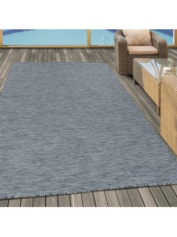 Carpet sisal look flat weave terraces indoor-outdoor mottled anthracite grey