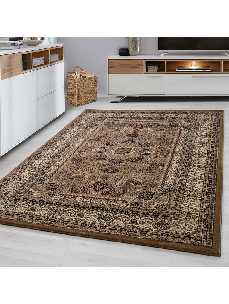 Tappeto orientale classico tappeto orientale tradizionale tessuto beige rosso nero