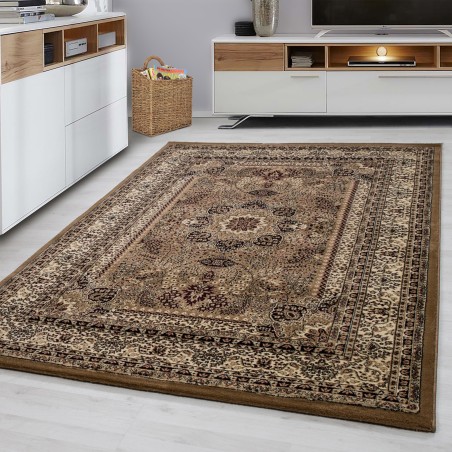 Tappeto orientale classico tappeto orientale tradizionale tessuto beige rosso nero
