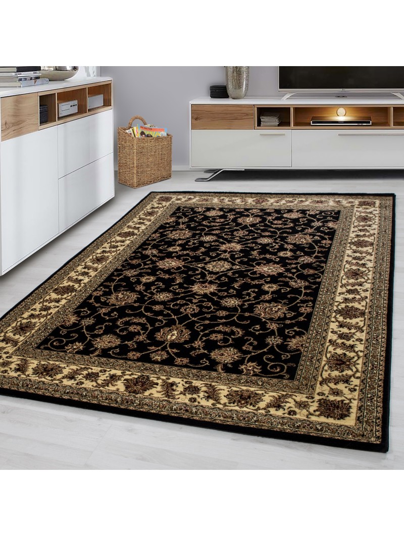 Oosters tapijt klassiek oosters traditioneel geweven tapijt zwart beige