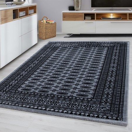Oriental carpet classic oriental traditional woven carpet black grey