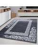 Modern design tapijt meanderrand kortpolig barokstijl grijs wit