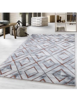 Laagpolig tapijt woonkamer tapijt design gemarmerd diamant diamant brons