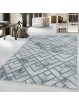 Laagpolig tapijt woonkamer tapijt patroon gemarmerde lijnen geruit zilver