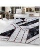 Kurzflor Teppich Wohnzimmerteppich Marmor Design Abstrakt Linien Bronze