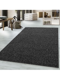 Carpet, short pile, 4mm pile height, mottled, glossy, living room, home office, anthracite