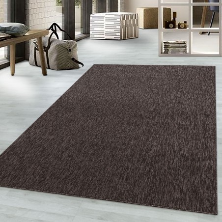 Carpet, short pile, 4mm pile height, mottled, glossy, living room carpet, home office, brown