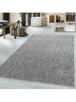Carpet, short pile, 4mm pile height, mottled, glossy, living room, home office, light grey
