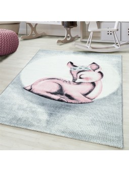 Children's carpet baby carpet children's room cute fawn motif gray pink white