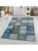 Kurzflor Teppich Modernes Quadrat Pixel Muster Weich Teppich Blau