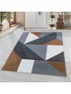 Short pile rug, living room rug, pattern, geometric, modern, soft terra