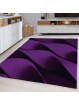 Teppich Modern Designer Wohnzimmer Geometrisch Wellen Muster Schwarz Lila