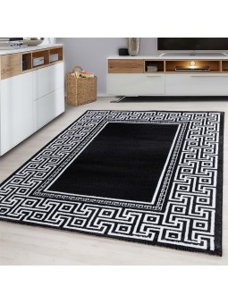 Carpet modern designer geometric border versace optics black and white