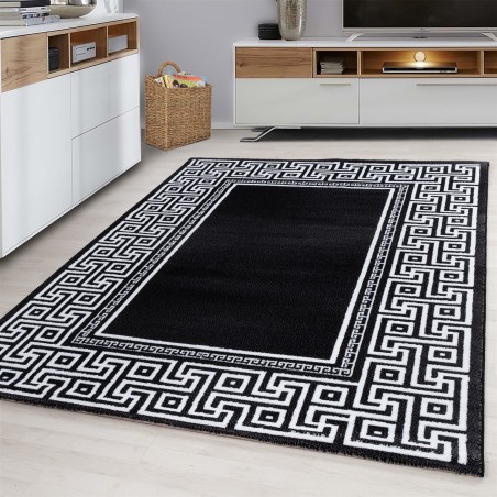 Carpet modern designer geometric border versace optics black and white