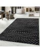 Laagpolig tapijt woonkamertapijt modern structuurpatroon pool zacht zwart