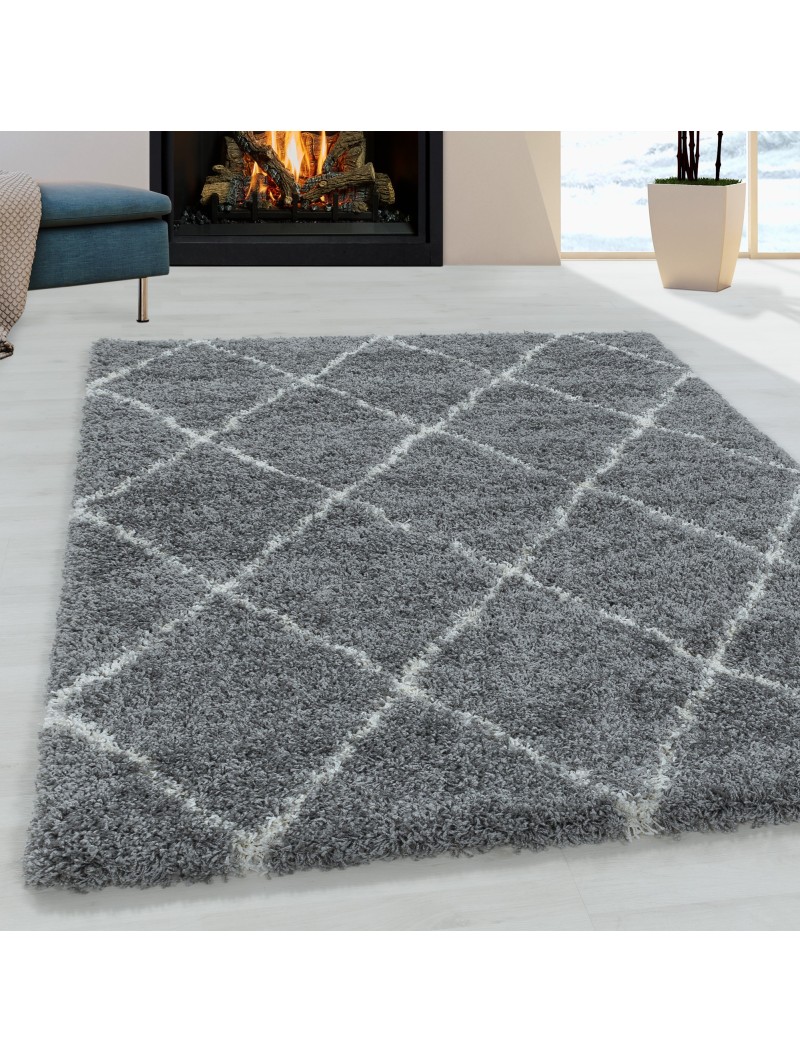 Gewoon Compatibel met Bestaan Woonkamer tapijt ontwerp hoogpolig tapijt patroon diamant pool zachte kleur  grijs