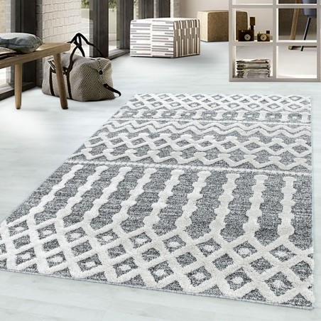 Short pile design rug MIA Looped Flor Inca Lines pattern