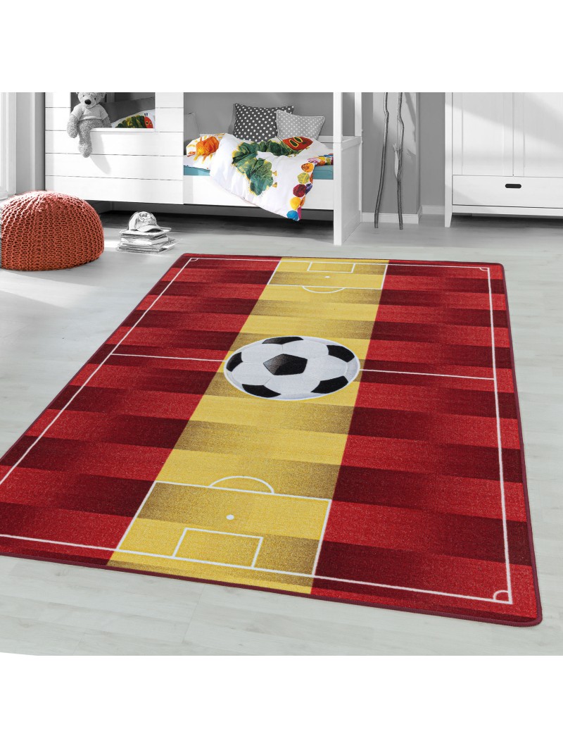 Short-pile carpet, children's carpet, children's room, play carpet, football, Spain, yellow