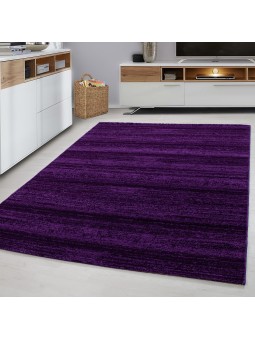 Teppich Modern Kurzflor Wohnzimmer Teppiche Einfarbig Uni Lila Meliert