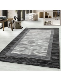 Laagpolig tapijt woonkamertapijt modern patroon met randpool zacht grijs