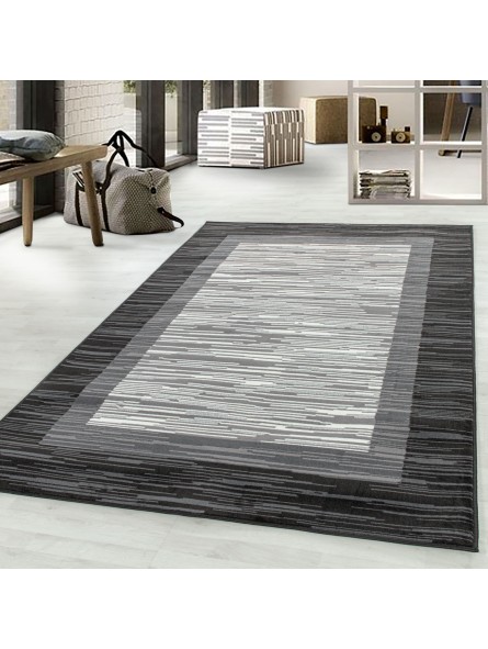 Short pile carpet living room carpet modern pattern with border pile soft gray
