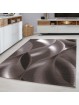 Teppich Moderner Wohnzimmer abstrakt schatten Wellen Optik Kurzflor Braun Beige