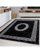 Carpet modern designer border ornament marble look black and white